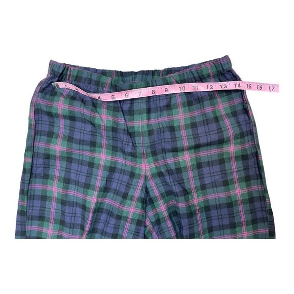 Lauren Ralph Lauren Blue Pink Flannel Pjs Top Pant Monogram RLR Classic EUC Sz S - Picture 5 of 9
